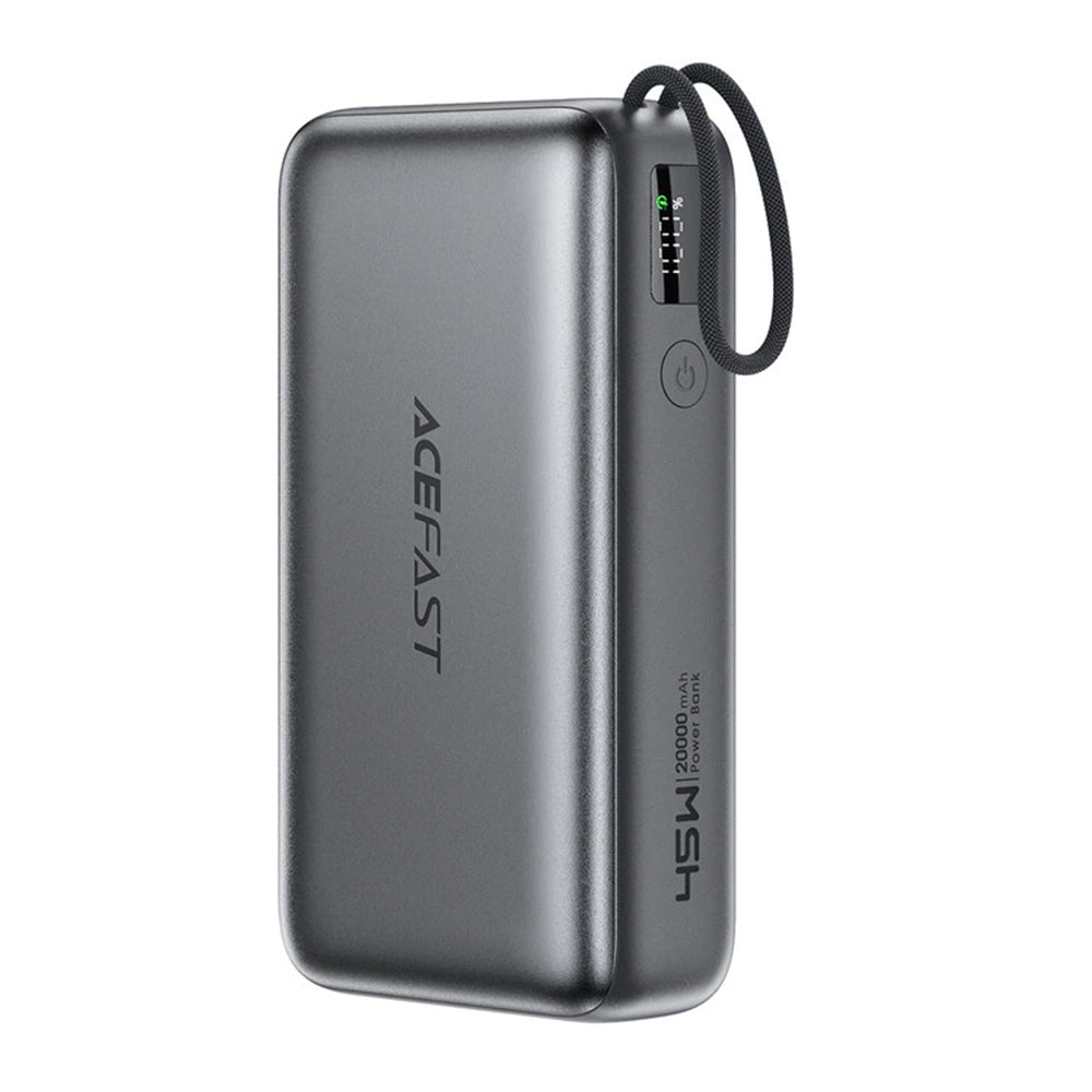 Externe Batterij Acefast M34, 20000mAh, 45W, QC + PD, 1 x USB-A - 2 x USB-C, Gri