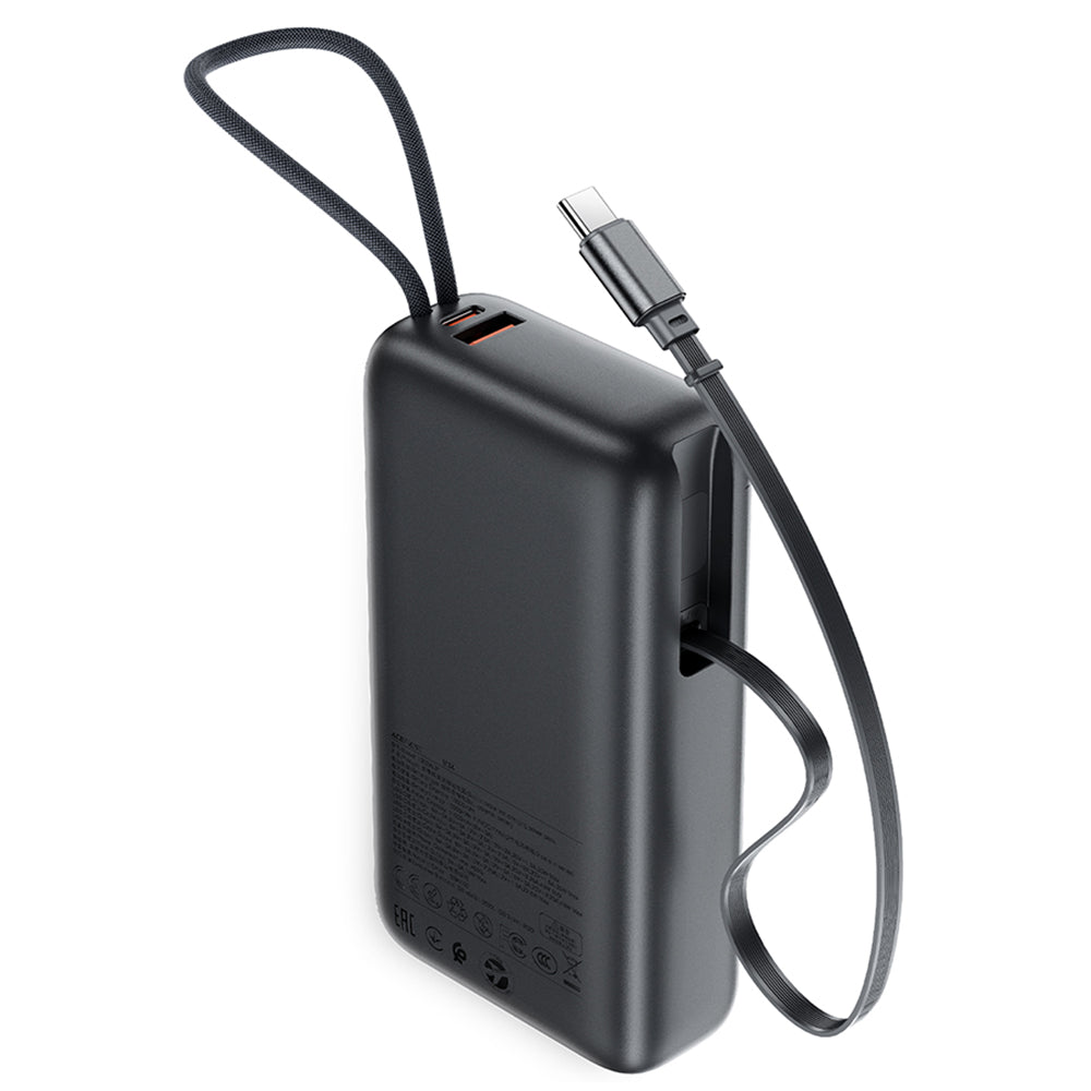 Externe Batterij Acefast M34, 20000mAh, 45W, QC + PD, 1 x USB-A - 2 x USB-C, Gri
