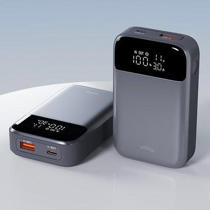 Externe Batterij Allity. APB-200 PocketPower, 10000mAh, 33W, QC + PD, 1 x USB-A - 1 x USB-C, Gri