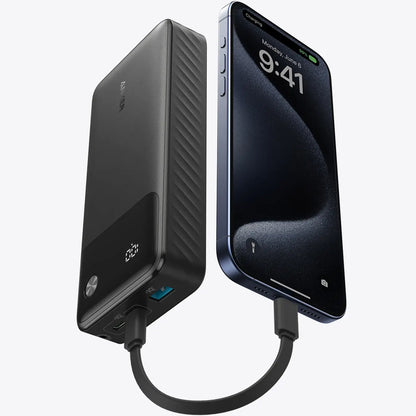 Externe batterij van Anker, 20000mAh, 30W, QC + PD, 1 x USB-A - 2 x USB-C, Zwart A1384G11