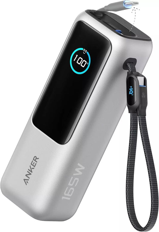 Externe Batterij Anker, 25000mAh, 165W, QC + PD, 1 x USB-A - 3 x USB-C, Zilver, Opnieuw verzegeld A1695H41