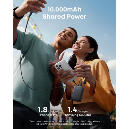 Externe Batterij Anker Nano, 10000mAh, 45W, QC + PD, 1 x USB-A - 1 x USB-C, Zwart A1638H11