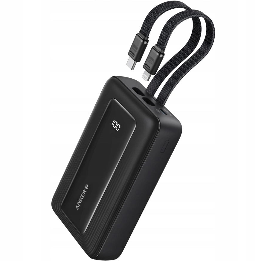 Externe Batterij Anker PowerCore, 10000mAh, 30W, QC + PD, 1 x Lightning - 1 x USB-A - 2 x USB-C, Zwart A1680G11