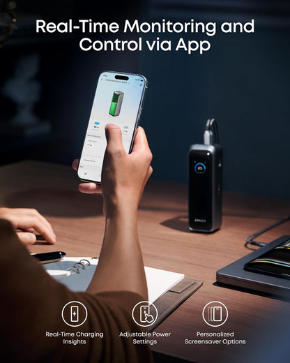 Anker Prime External Battery, 20100mAh, 220W, QC + PD, 1 x USB-A - 2 x USB-C, Black A110BH11