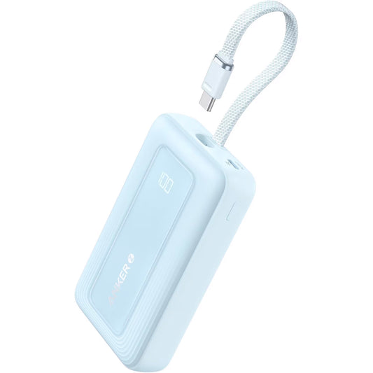 Externe Batterij Anker Zolo, 10000mAh, 30W, QC + PD, 1 x USB-A - 2 x USB-C, Blauw A1688031