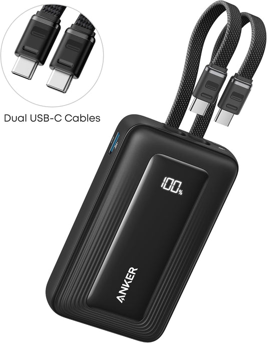 Externe Batterij Anker Zolo, 10000mAh, 35W, QC + PD, 1 x USB-A - 2 x USB-C, Zwart A1680H12