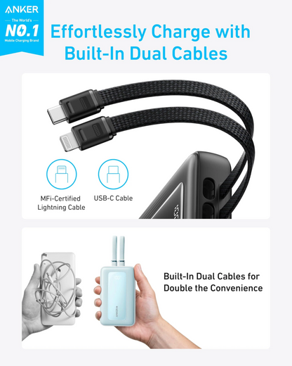 Anker Zolo powerbank, 20000 mAh, 30 W, QC + PD, 1 x Lightning - 1 x USB-A - 2 x USB-C, zwart A1681012