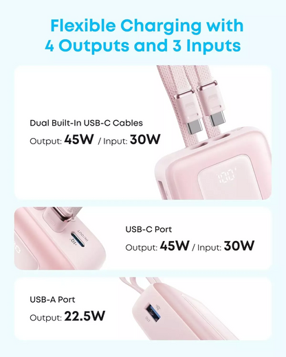 Externe Batterij Anker Zolo, 20000mAh, 45W, QC + PD, 1 x USB-A - 3 x USB-C, Zwart A1681H12