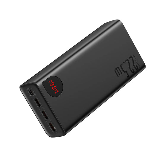 Externe Batterij Baseus Adaman, 40000mAh, 22.5W, QC + PD, 1 x USB-C - 3 x USB-A, Zwart