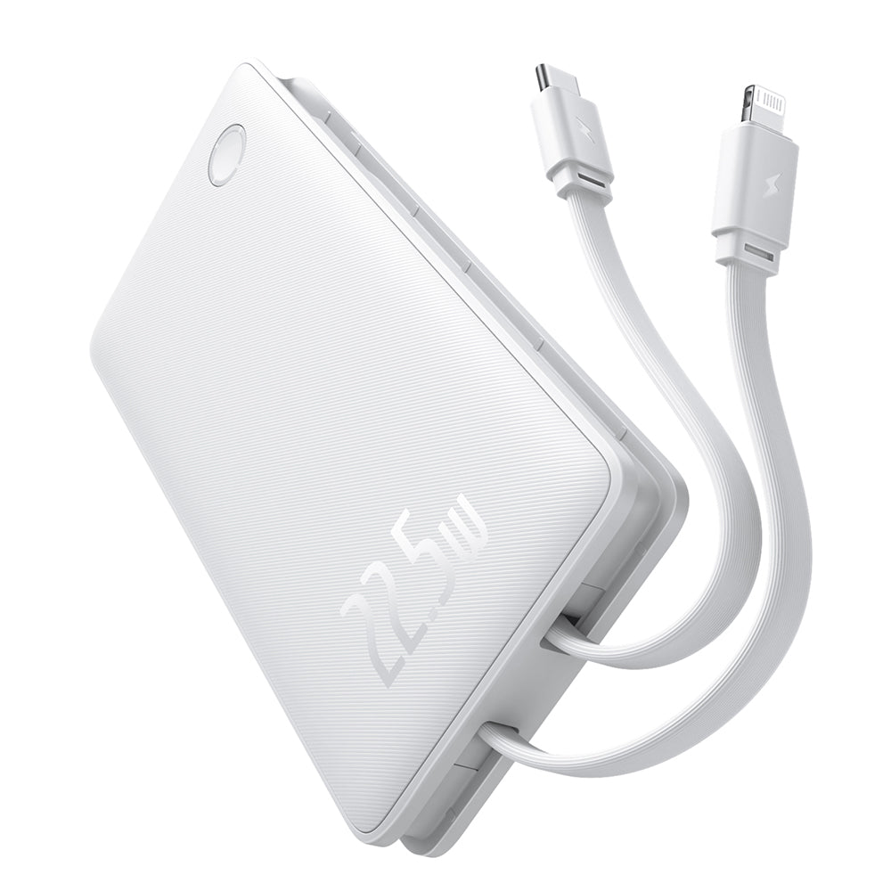 Externe Batterij Baseus Airpow Lite, 10000mAh, 22.5W, QC + PD, 1 x Lightning - 1 x USB-A - 2 x USB-C, Wit P10067501213-00