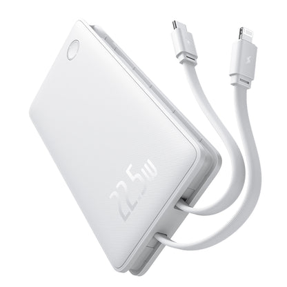 Externe Batterij Baseus Airpow Lite, 10000mAh, 22.5W, QC + PD, 1 x Lightning - 1 x USB-A - 2 x USB-C, Wit P10067501213-00