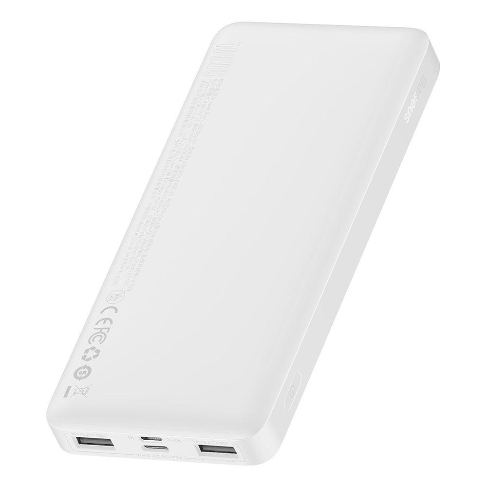 Baseus Bipow externe batterij, 10000mAh, 15W, 1 x USB-C - 2 x USB-A, Wit PPBD050002 