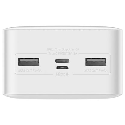 Externe Batterij Baseus Bipow, 30000mAh, 15W, 1 x USB-C - 2 x USB-A, Wit PPBD050202