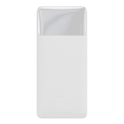 Baseus Bipow externe batterij, 10000mAh, 15W, 1 x USB-C - 2 x USB-A, Wit PPBD050002 