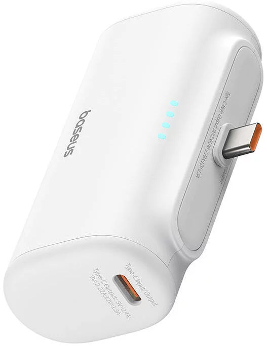 Externe Batterij Baseus Compact, 5000mAh, 20W, PD, 2 x USB-C, Wit P10068306213-00