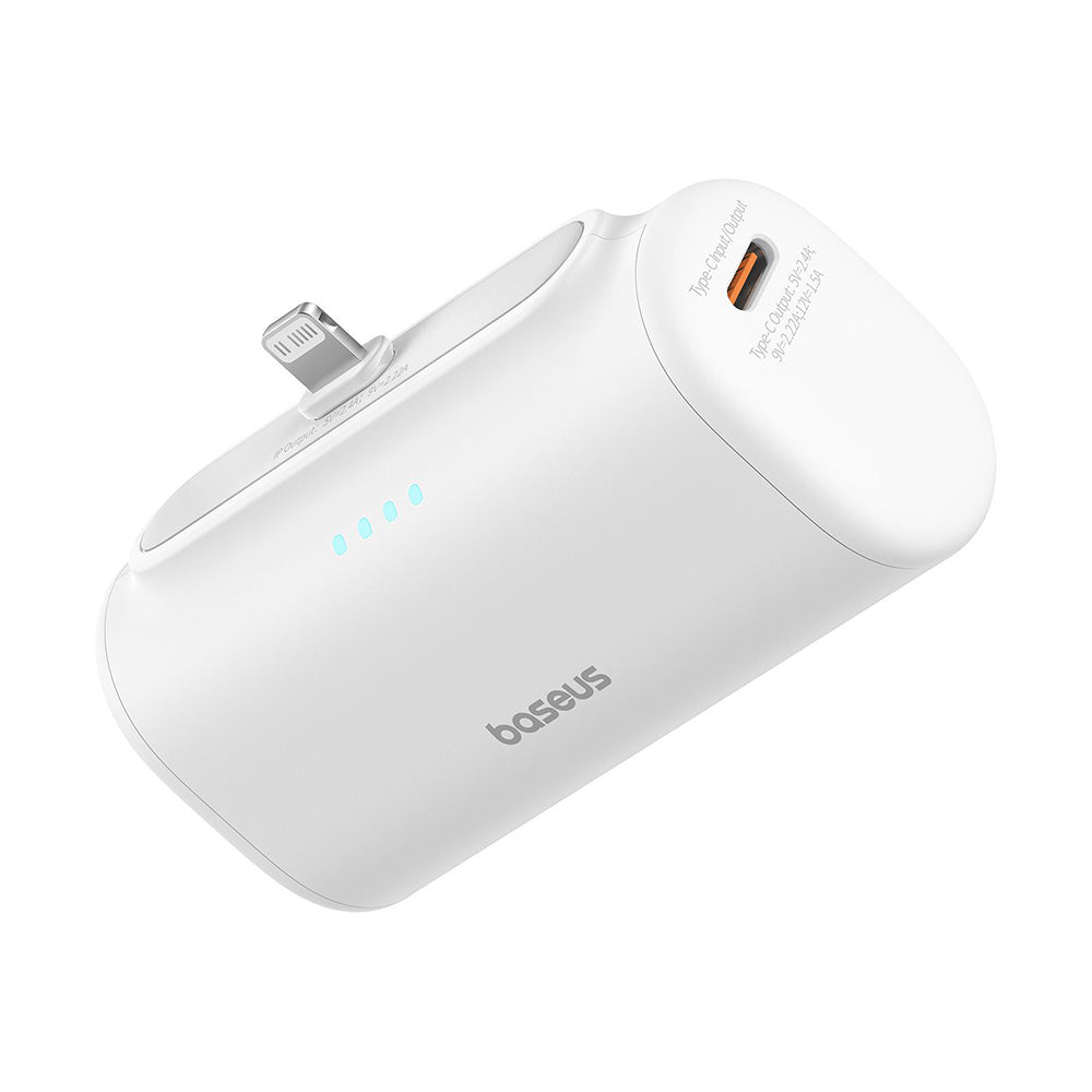 Externe Batterij Baseus Compact, 5000mAh, 20W, PD, 1 x Lightning - 1 x USB-C, Wit P10068307213-00