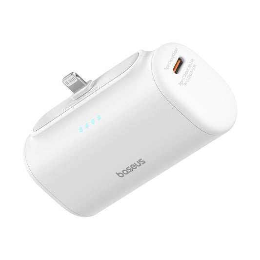 Externe Batterij Baseus Compact, 5000mAh, 20W, PD, 1 x Lightning - 1 x USB-C, Wit P10068307213-00