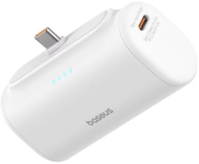 Externe Batterij Baseus Compact, 5000mAh, 20W, PD, 2 x USB-C, Wit P10068306213-00