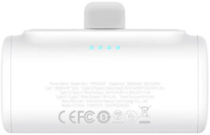 Externe Batterij Baseus Compact, 5000mAh, 20W, PD, 2 x USB-C, Wit P10068306213-00