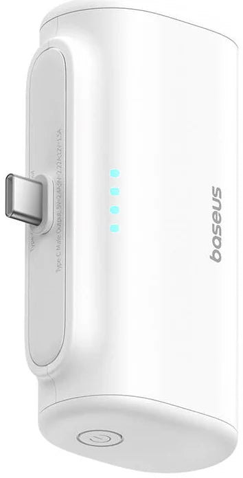 Externe Batterij Baseus Compact, 5000mAh, 20W, PD, 2 x USB-C, Wit P10068306213-00