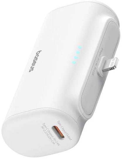 Externe Batterij Baseus Compact, 5000mAh, 20W, PD, 1 x Lightning - 1 x USB-C, Wit P10068307213-00