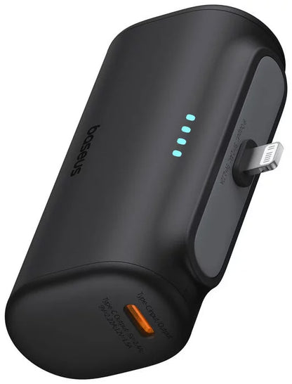 Externe Batterij Baseus Compact, 5000mAh, 20W, PD, 1 x Lightning - 1 x USB-C, Zwart P10068307113-00
