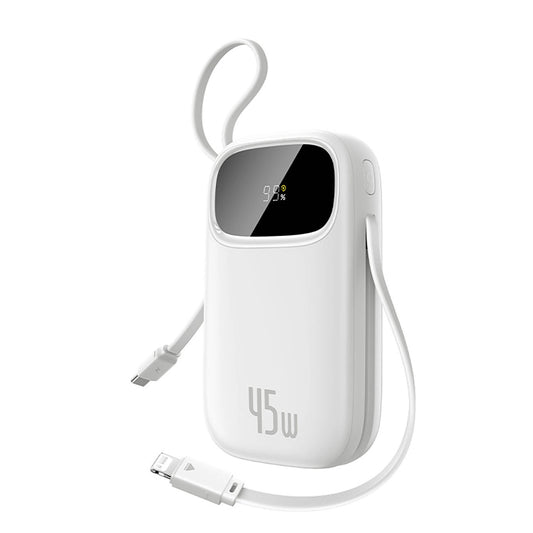 Externe Batterij Baseus EnerFill FC31, 20000mAh, 45W, QC + PD, 1 x Lightning - 1 x USB-A - 2 x USB-C, Wit E0028D01