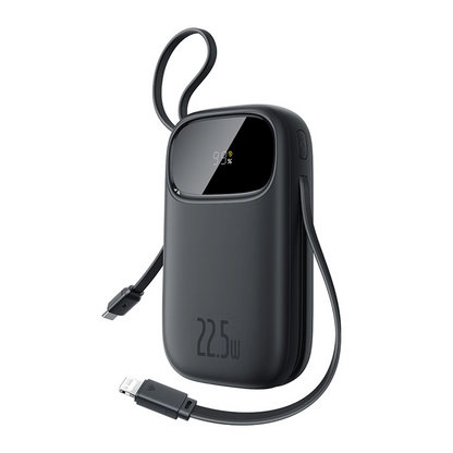 Externe Batterij Baseus EnerFill FC31, 10000mAh, 22.5W, QC + PD, 1 x Lightning - 1 x USB-A - 2 x USB-C, Zwart
