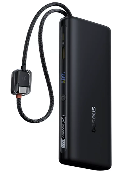 Baseus EnerFill FC41 External Battery, 20000mAh, 100W, QC + PD, 1 x USB-A - 3 x USB-C, Black E0028N03