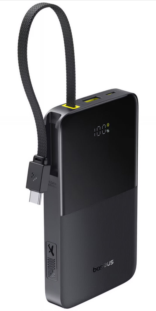 Externe Batterij Baseus EnerFill Bipow2 Pro, 10000mAh, 22.5W, QC + PD, 1 x USB-A - 2 x USB-C, Zwart E0027600