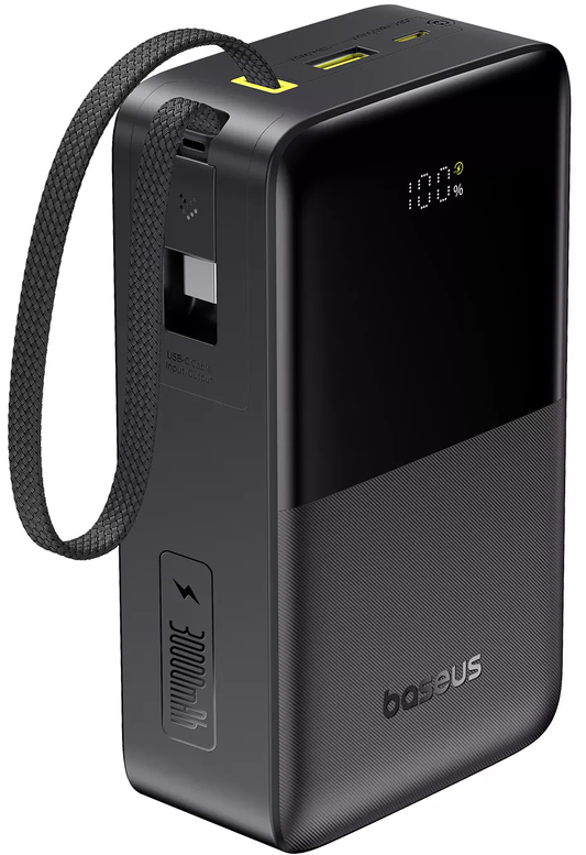 Externe Batterij Baseus EnerFill Bipow2 Pro, 30000mAh, 22.5W, QC + PD, 1 x USB-A - 2 x USB-C, Zwart E0028100