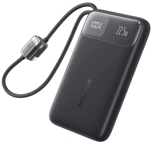 Externe batterij Baseus EnerFill FC11, 10000mAh, 22.5W, QC + PD, 1 x Lightning - 1 x USB-A - 2 x USB-C, Zwart E0027R04