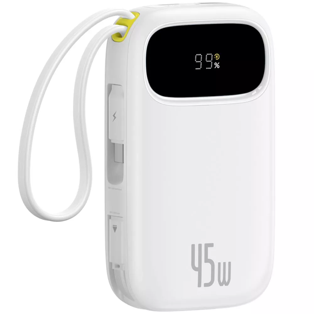 Externe batterij Baseus EnerFill FC31, 20000mAh, 45W, QC + PD, 1 x Lightning - 1 x USB-A - 2 x USB-C, Wit P10082105213-00
