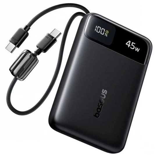 Externe batterij Baseus EnerFill FC11, 10000mAh, 45W, QC + PD, 1 x USB-A - 3 x USB-C, Zwart E0031000
