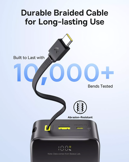 Externe Batterij Baseus EnerFill Bipow2 Pro, 30000mAh, 22.5W, QC + PD, 1 x USB-A - 2 x USB-C, Zwart E0028100