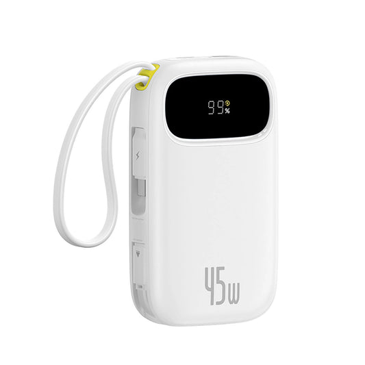 Externe Batterij Baseus EnerFill FC31, 20000mAh, 45W, QC + PD, 1 x Lightning - 1 x USB-A - 2 x USB-C, Wit E0028D01