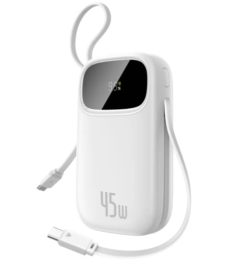 Externe batterij Baseus EnerFill FC31, 20000mAh, 45W, QC + PD, 1 x Lightning - 1 x USB-A - 2 x USB-C, Wit P10082105213-00
