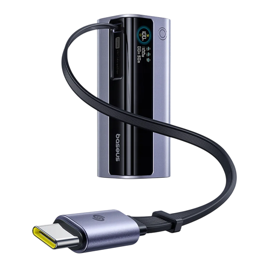 Externe Batterij Baseus EnerGeek GR11, 10000mAh, 100W, QC + PD, 1 x USB-A - 2 x USB-C, Grijs E0027A01