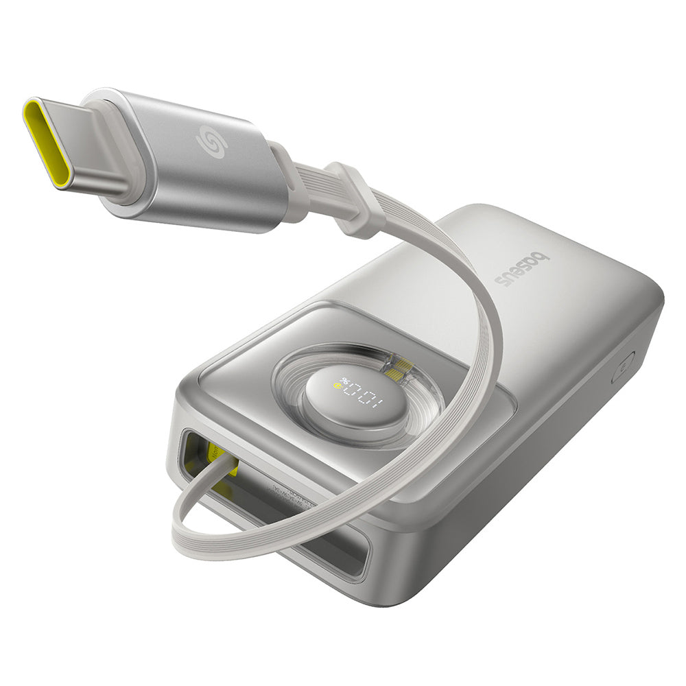 Externe Batterij Baseus Free2Pull, 20000mAh, 65W, PD, 2 x USB-C, Grijs P10073700843-00