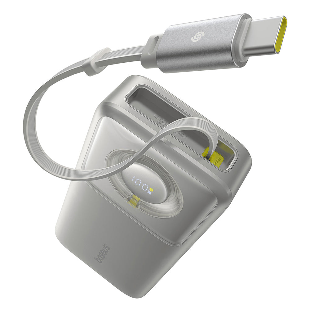 Externe Batterij Baseus Free2Pull, 20000mAh, 65W, PD, 2 x USB-C, Grijs P10073700843-00
