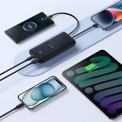 Externe Batterij Baseus Lipow, 10000mAh, 22.5W, QC + PD, 1 x Lightning - 1 x USB-A - 2 x USB-C, Zwart P10079101123-00