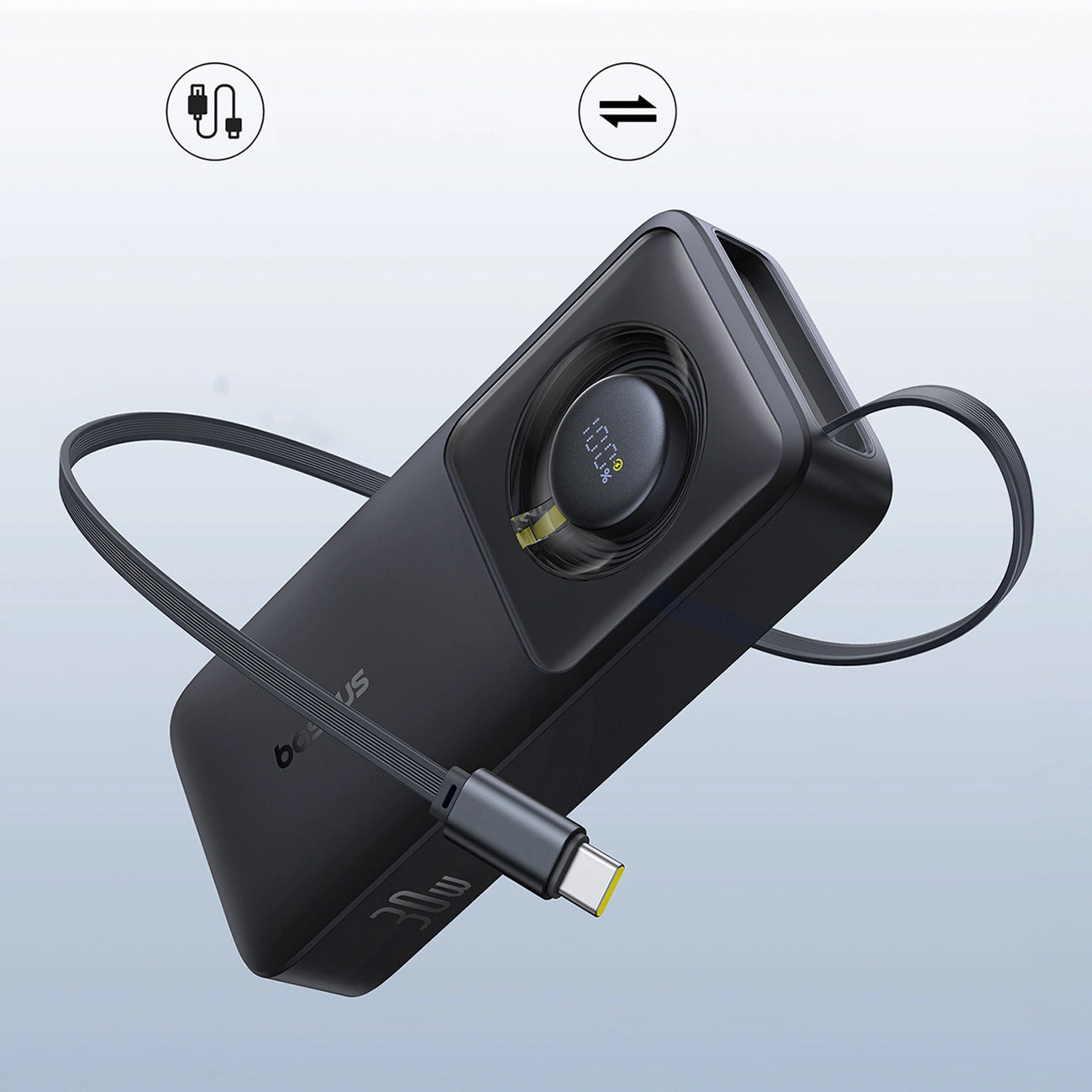 Externe Batterij Baseus OS Free2Pull, 10000mAh, 30W, PD, 2 x USB-C, Zwart P10073701123-00