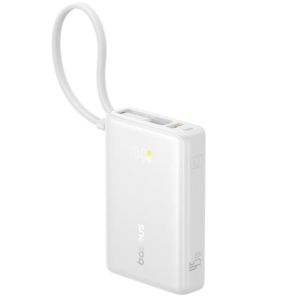 Externe Batterij Baseus PicoGo, 10000mAh, 45W, QC + PD, 1 x USB-A - 2 x USB-C, Wit P10076803213-00