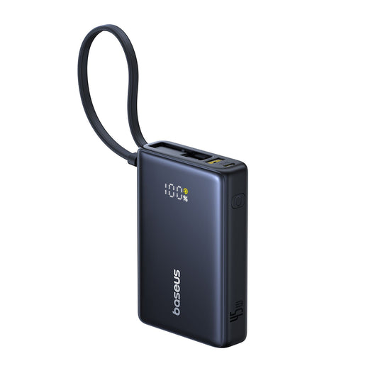 Externe Batterij Baseus PicoGo, 10000mAh, 45W, QC + PD, 1 x USB-A - 2 x USB-C, Zwart P10076803123-00
