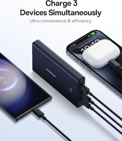 Baseus PicoGo External Battery, 10000mAh, 20W, QC + PD, 1 x USB-A - 2 x USB-C, White P10076801213-00