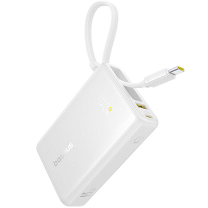 Externe Batterij Baseus PicoGo, 10000mAh, 45W, QC + PD, 1 x USB-A - 2 x USB-C, Wit P10076803213-00