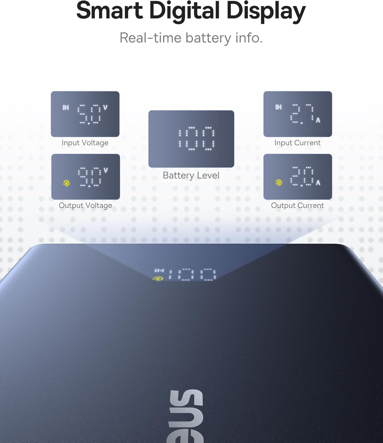 Baseus PicoGo External Battery, 10000mAh, 20W, QC + PD, 1 x USB-A - 2 x USB-C, White P10076801213-00
