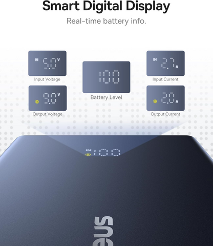 Baseus PicoGo External Battery, 10000mAh, 20W, QC + PD, 1 x USB-A - 2 x USB-C, White P10076801213-00