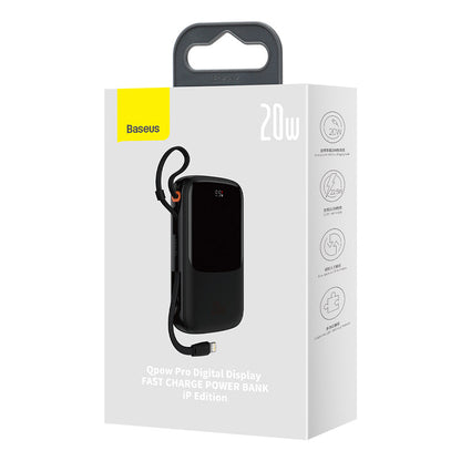 Externe Batterij Baseus Qpow Pro, 20000mAh, 20W, QC + PD, 1 x Lightning - 1 x USB-A - 1 x USB-C, Zwart PPQD040001