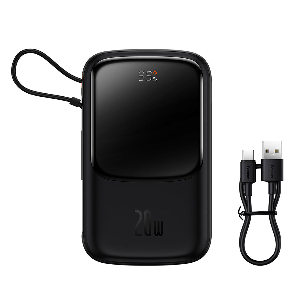 Externe Batterij Baseus Qpow Pro, 20000mAh, 20W, QC + PD, 1 x Lightning - 1 x USB-A - 1 x USB-C, Zwart PPQD040001